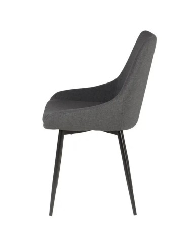 Chaise tissu tissu gris foncé