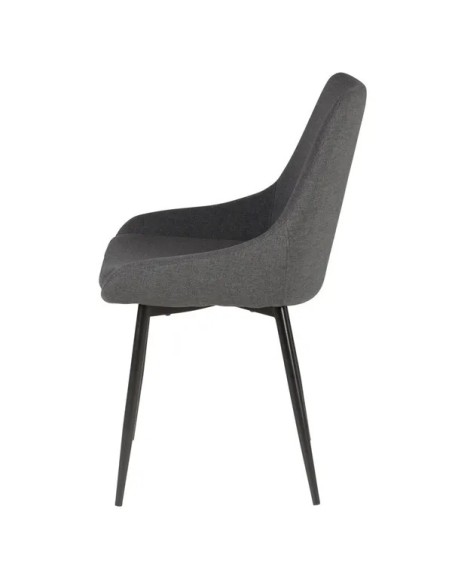 Chaise tissu tissu gris foncé