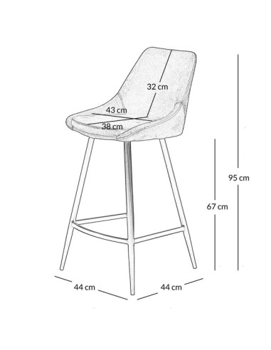 Chaise snack tissu gris foncé