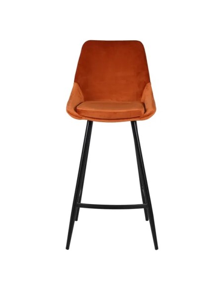 Chaise snack tissu velours cognac