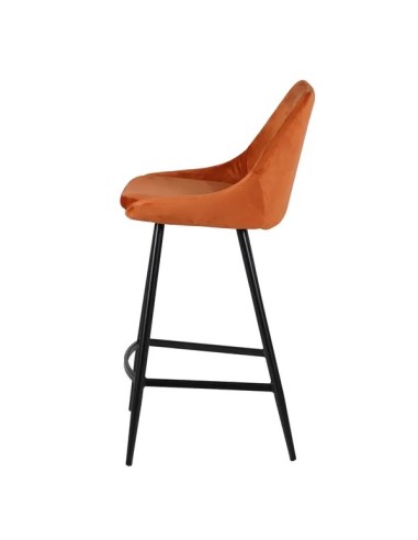 Chaise snack tissu velours cognac