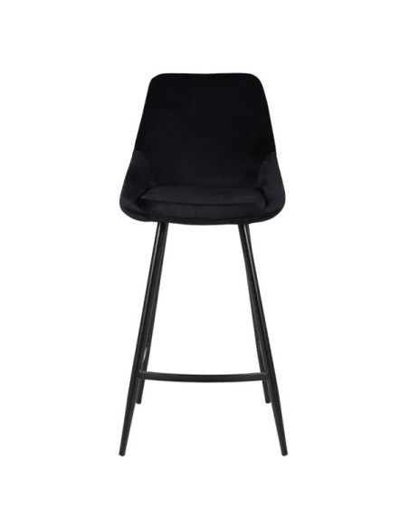 Chaise bar tissu velours noir