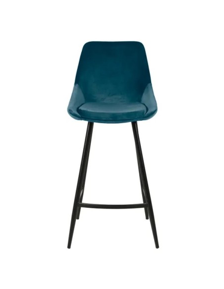 Chaise bar tissu velours bleu