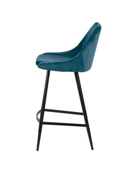 Chaise bar tissu velours bleu