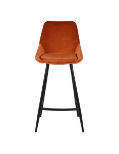 Chaise bar tissu velours cognac