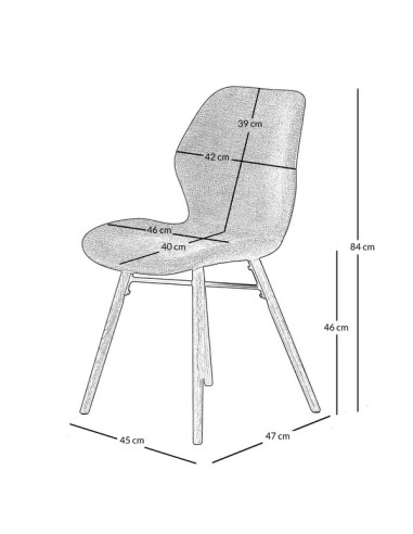 Chaise tissu vert sapin
