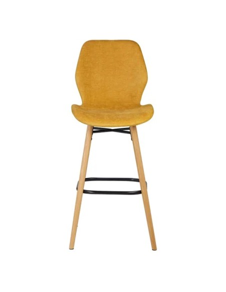 Chaise snack tissu jaune moutarde