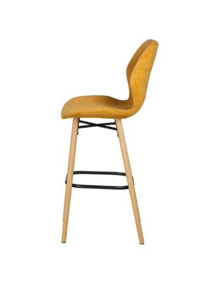 Chaise snack tissu jaune moutarde