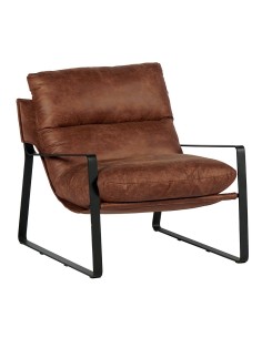 Fauteuil confort havane, structure métal noir