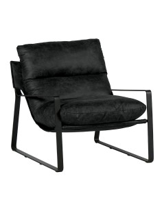 Fauteuil confort noir, structure métal noir