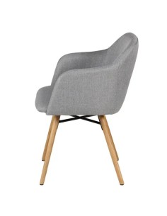 Fauteuil tissu gris clair avec accoudoirs 2