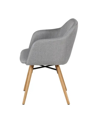 Fauteuil tissu gris clair avec accoudoirs