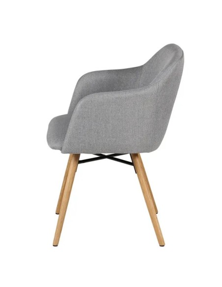 Fauteuil tissu gris clair avec accoudoirs