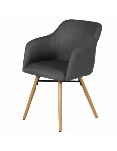 Fauteuil tissu gris foncé avec accoudoirs