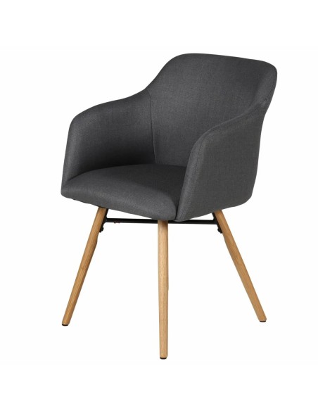 Fauteuil tissu gris foncé avec accoudoirs