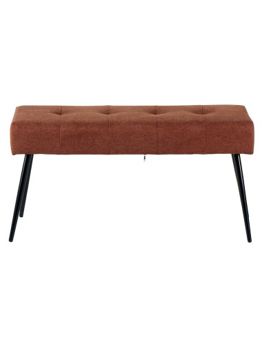 Banc tissu rouille, pieds métal noir