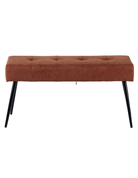 Banc tissu rouille, pieds métal noir