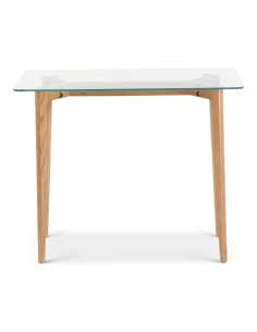 Console en verre et chêne massif