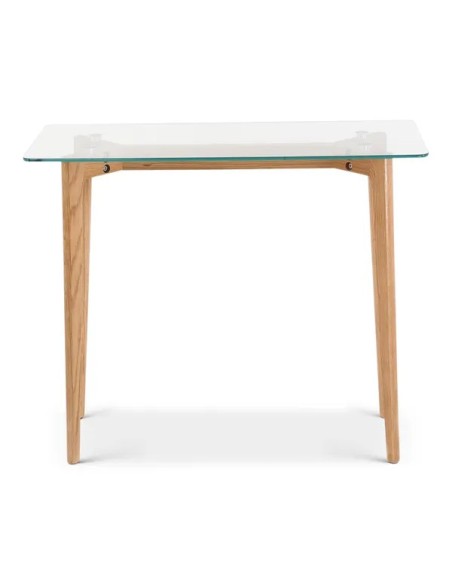 Console en verre et chêne massif