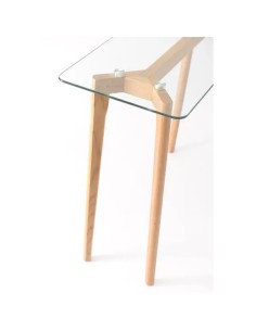 Console en verre et chêne massif 2