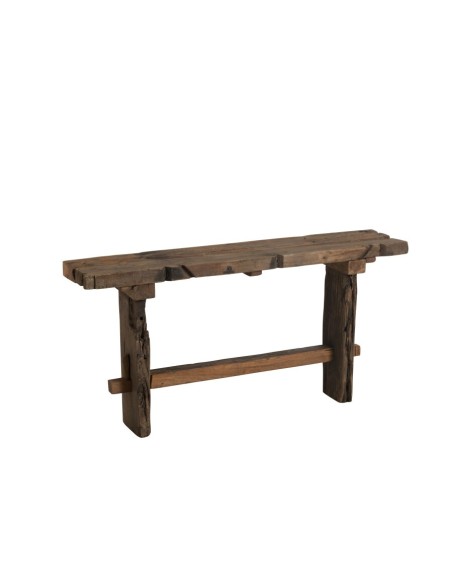 Console en bois brut recyclé marron