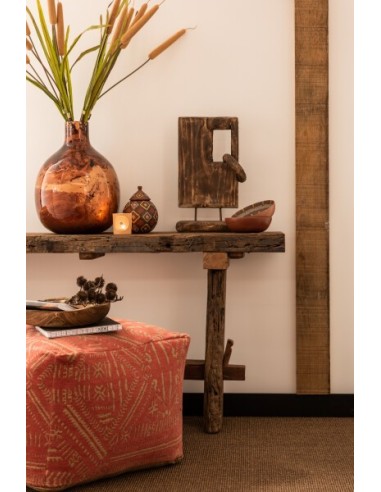 Console en bois brut recyclé marron