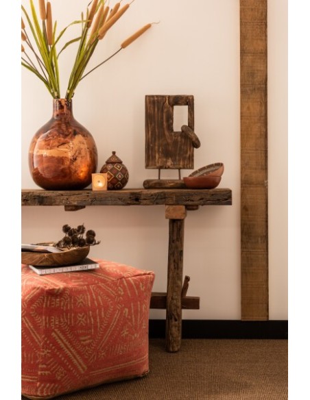 Console en bois brut recyclé marron