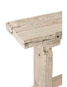 Console en bois brut recyclé blanc 2
