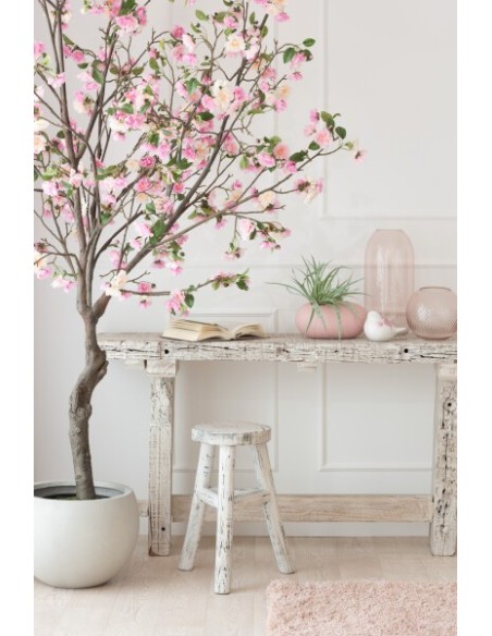 Console en bois brut recyclé blanc