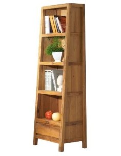 Bibliothèque en chêne massif avec 1 tiroir 56 cm