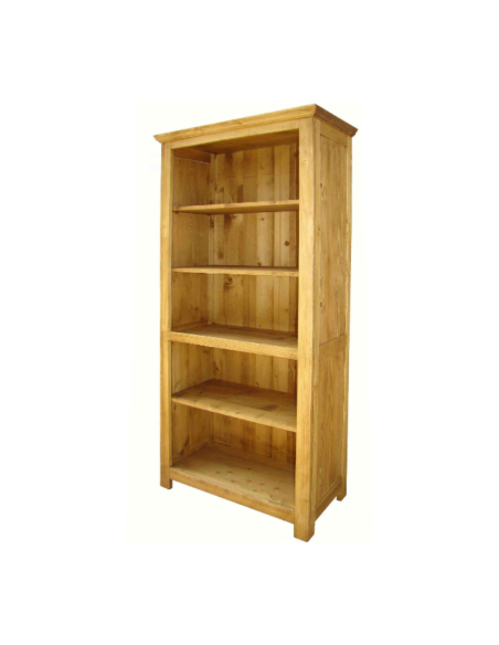 Bibliothèque de style montagne en pin massif, 85 cm