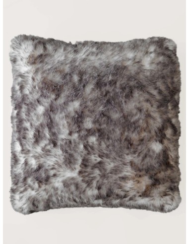 Coussin Fausse Fourrure Sensation Gris