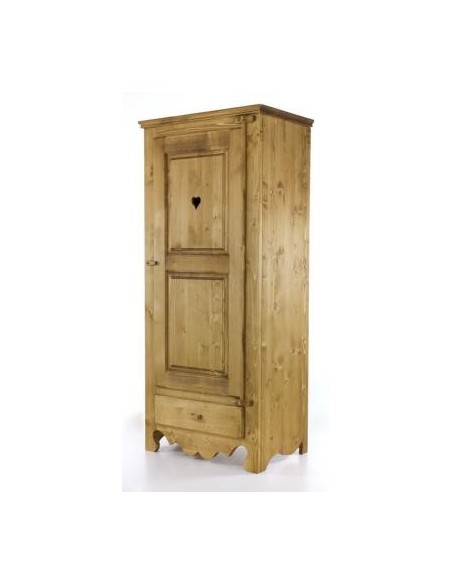 Bonnetière 1 porte 1 tiroir en pin massif huilé