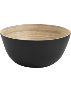 Corbeille noire en bambou laqué