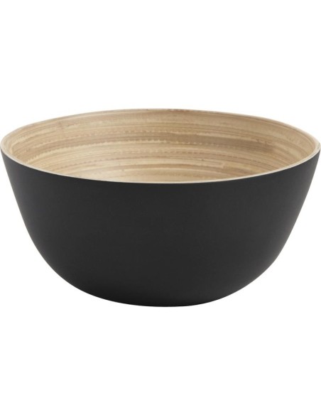 Corbeille noire en bambou laqué