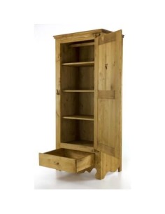 Bonnetière 1 porte 1 tiroir en pin massif huilé 2