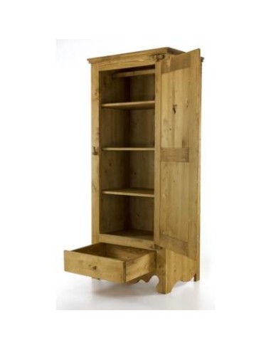 Bonnetière 1 porte 1 tiroir en pin massif huilé