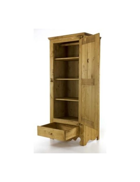 Bonnetière 1 porte 1 tiroir en pin massif huilé