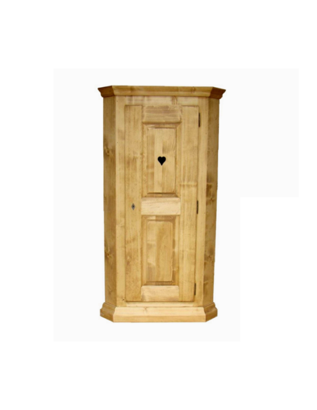Bonnetière d'angle de style montagne 1 porte en pin massif huilé