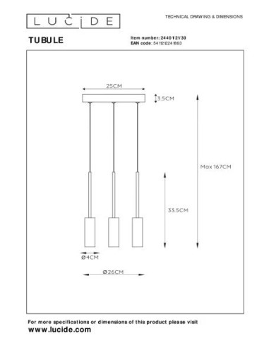 Suspension avec abat-jour cylindriques