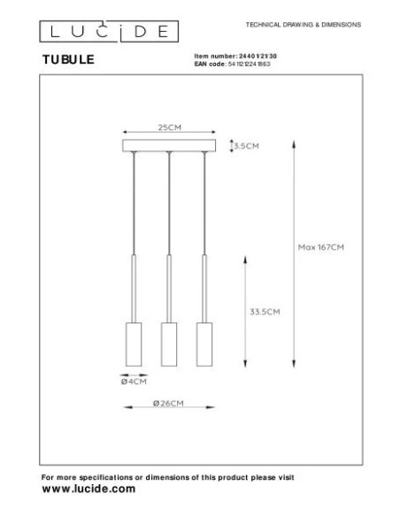 Suspension avec abat-jour cylindriques