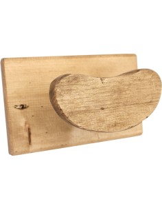 Porte manteaux 1 patère cœur en pin ciré