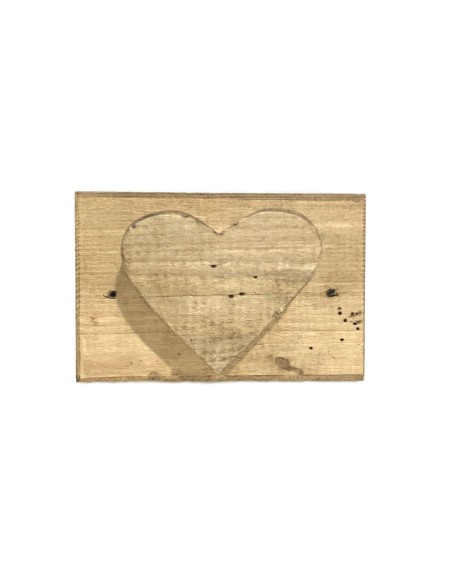 Porte manteaux 1 patère cœur en pin ciré