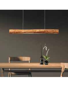 Suspension bois clair avec variation de luminosité 2