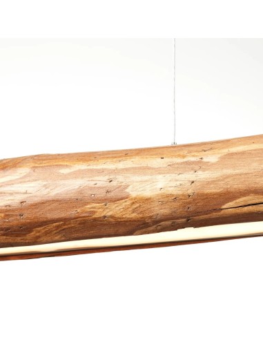 Suspension bois clair avec variation de luminosité