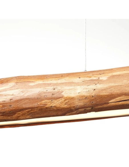 Suspension bois clair avec variation de luminosité