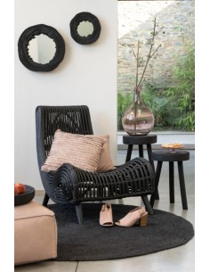 Set De 2 Tabourets Paulownia Bois Noir 2