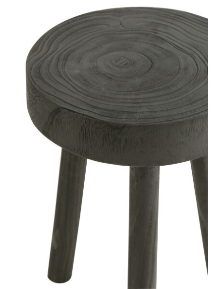 Set De 2 Tabourets Paulownia Bois Noir