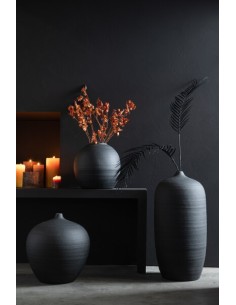 Vase Rond Ciment Noir 2