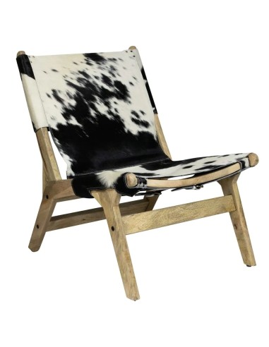 Chaise relax vache noir/blanc